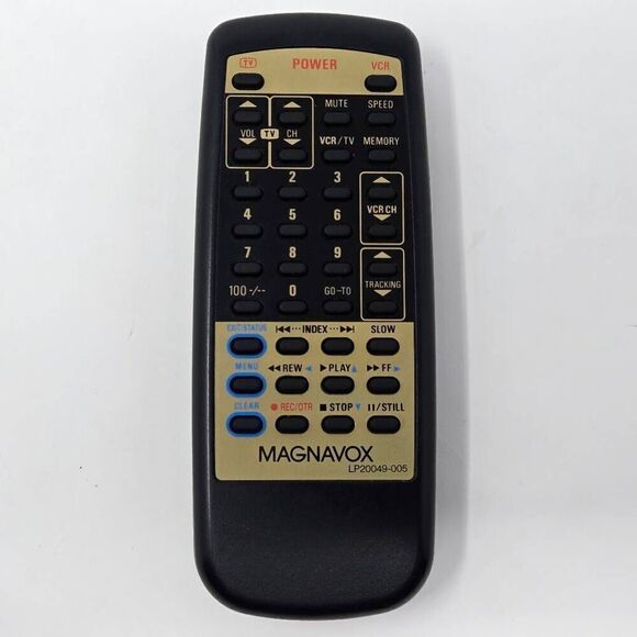 MAGNAVOX VCR VHS OEM REPLACEMENT REMOTE CONTROL LP20049-005 FOR VRU240 - Picture 1 of 2